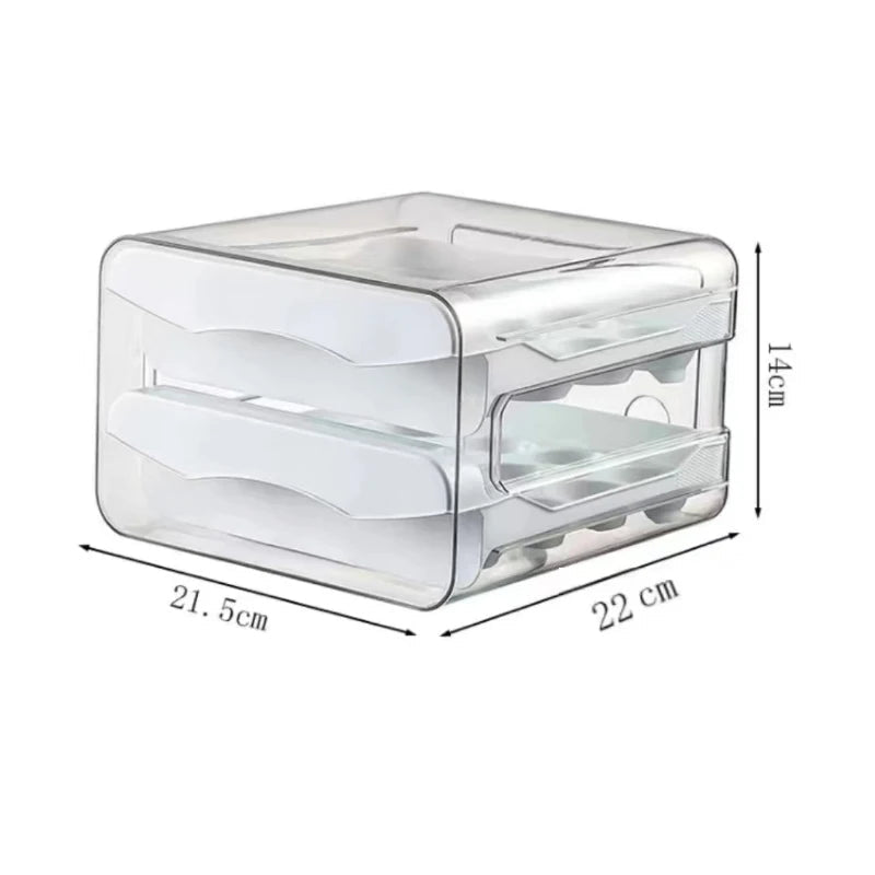 32-Slot Two-Tier Refrigerator Egg Organizer – White - InspiredGrabs.com