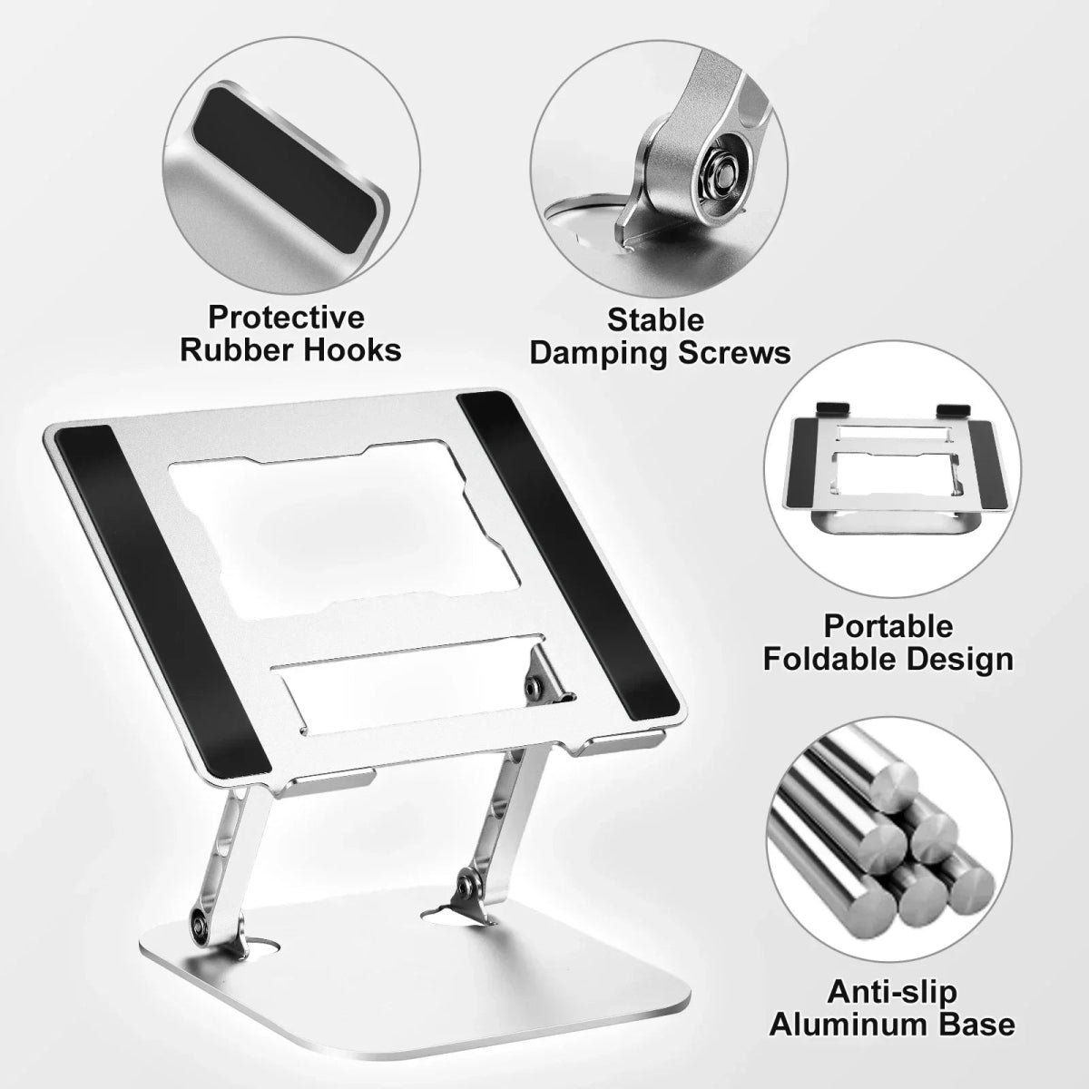 360° Adjustable Aluminum Laptop Stand - InspiredGrabs.com