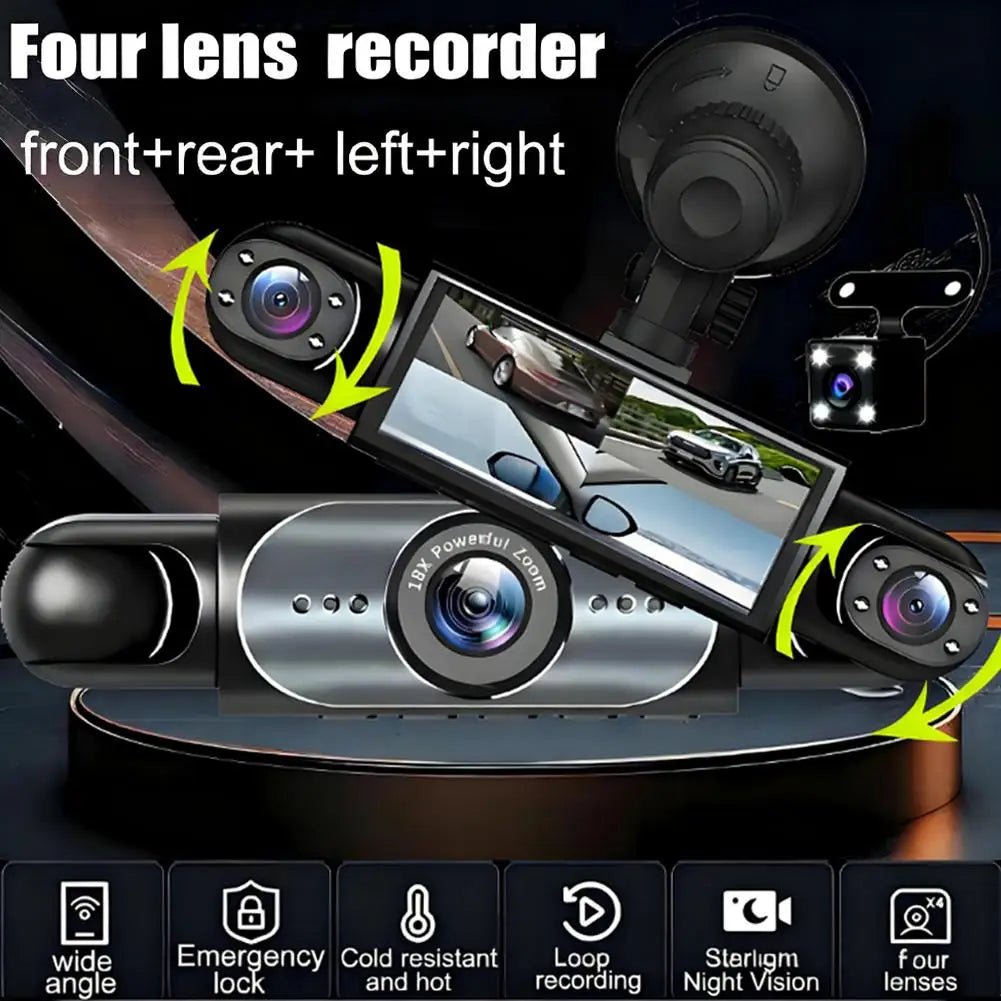 4 Channel 360 Degree Dash Cam 1080P Driving Recorder - InspiredGrabs.com