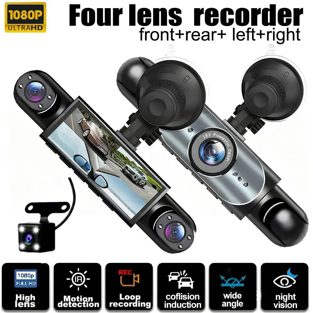 4 Channel 360 Degree Dash Cam 1080P Driving Recorder - InspiredGrabs.com