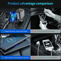 Thumbnail for 4 - in - 1 Retractable fast Car Charger for iPhone 16 - InspiredGrabs.com