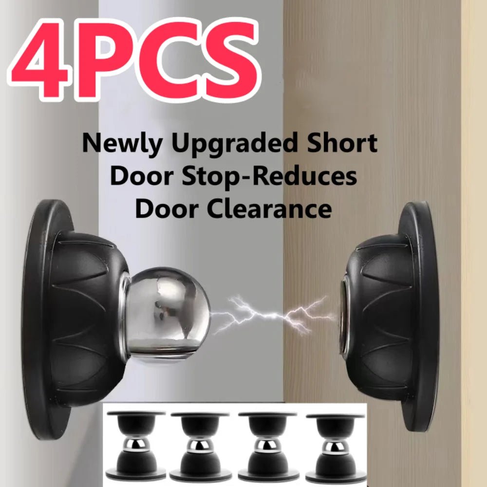 4-Piece Silicone Magnetic Door Stopper Set – Black - InspiredGrabs.com
