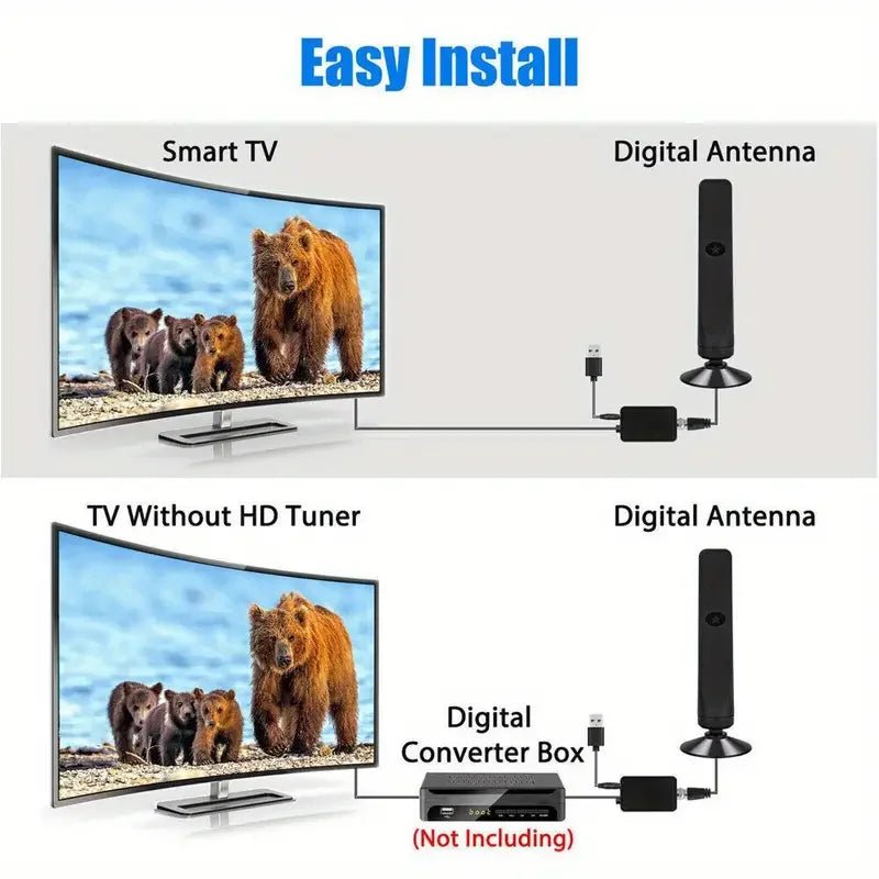 4K 1080P HD Hexagonal TV Antenna | Powerful Signal Amplifier | Ultra - Clear Reception for Smart and Traditional TVs | Long - Range and Broad Compatibility - InspiredGrabs.com