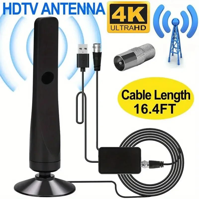 4K 1080P HD Hexagonal TV Antenna | Powerful Signal Amplifier | Ultra - Clear Reception for Smart and Traditional TVs | Long - Range and Broad Compatibility - InspiredGrabs.com