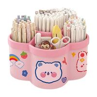 Thumbnail for 5-Compartment Rotating Makeup Brush Organizer – Pink - InspiredGrabs.com