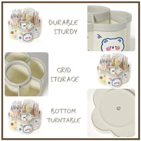Thumbnail for 5-Compartment Rotating Makeup Brush Organizer – Pink - InspiredGrabs.com