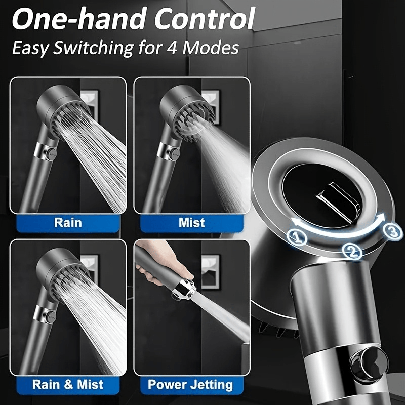5 - Filter Adjustable Shower Set - Stainless Steel - InspiredGrabs.com