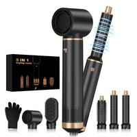 Thumbnail for 5 - in - 1 Blow Dryer Brush & Air Curling Wrap Styler – Detachable Hot Air Brush Set - InspiredGrabs.com