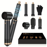 Thumbnail for 5 - in - 1 Blow Dryer Brush & Air Curling Wrap Styler – Detachable Hot Air Brush Set - InspiredGrabs.com