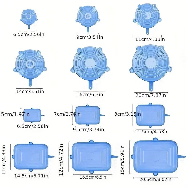 6-Piece Reusable Silicone Stretch Lid Set - InspiredGrabs.com