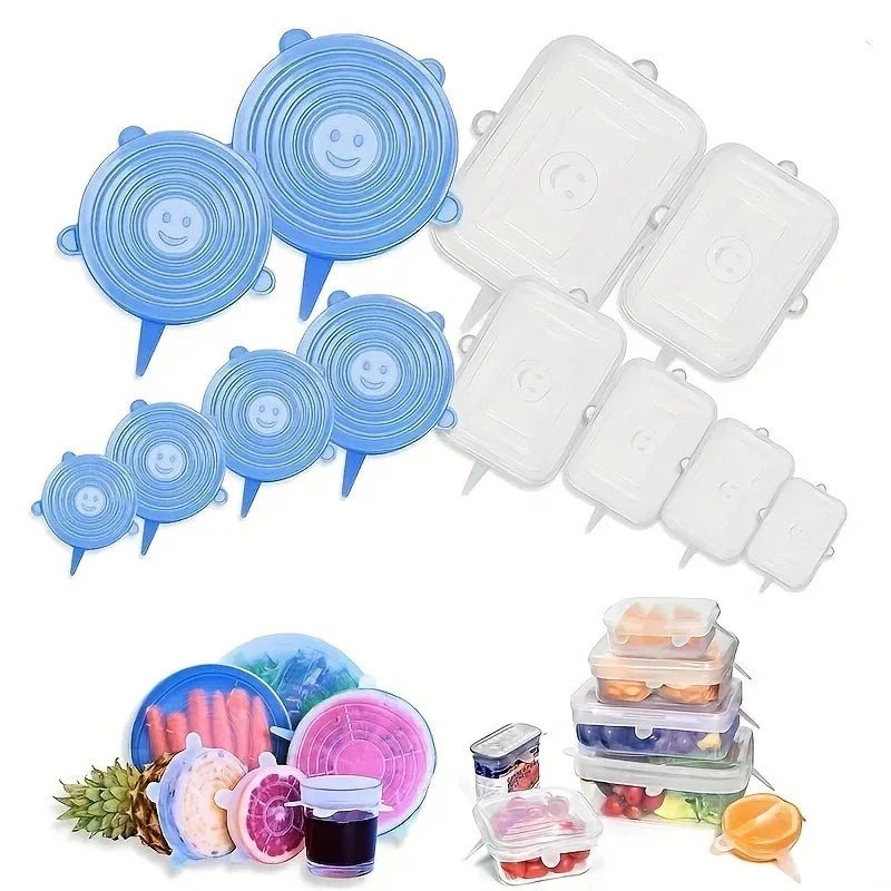 6-Piece Reusable Silicone Stretch Lid Set - InspiredGrabs.com