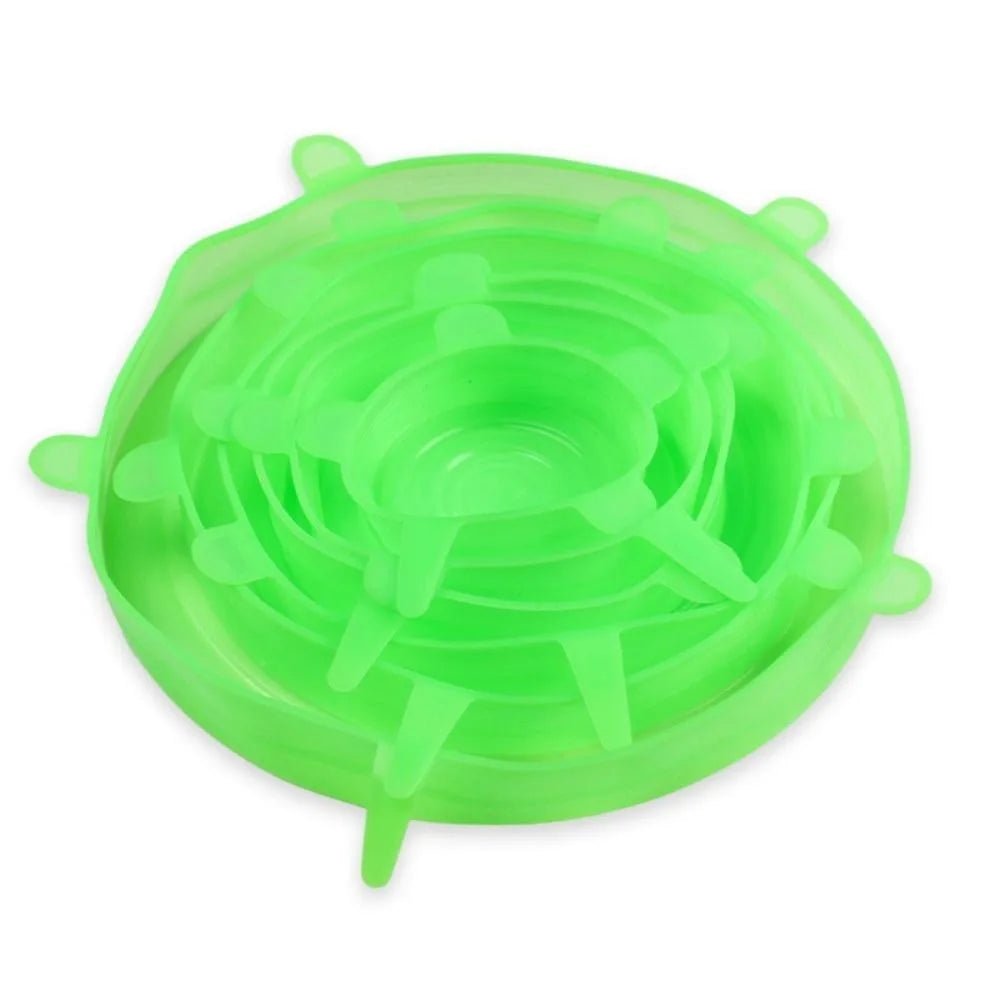 6PCS Useful Reusable Fresh-keeping Cover Non-slip Kitchen Gadgets Silicone Lids Stretch Microwave Lid - InspiredGrabs.com