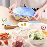 Thumbnail for 6PCS Useful Reusable Fresh-keeping Cover Non-slip Kitchen Gadgets Silicone Lids Stretch Microwave Lid - InspiredGrabs.com