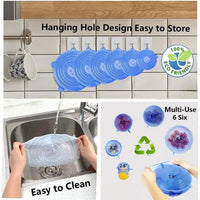Thumbnail for 6PCS Useful Reusable Fresh-keeping Cover Non-slip Kitchen Gadgets Silicone Lids Stretch Microwave Lid - InspiredGrabs.com