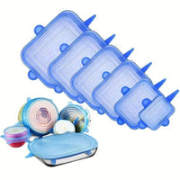 Thumbnail for 6PCS Useful Reusable Fresh-keeping Cover Non-slip Kitchen Gadgets Silicone Lids Stretch Microwave Lid - InspiredGrabs.com