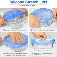 Thumbnail for 6PCS Useful Reusable Fresh-keeping Cover Non-slip Kitchen Gadgets Silicone Lids Stretch Microwave Lid - InspiredGrabs.com