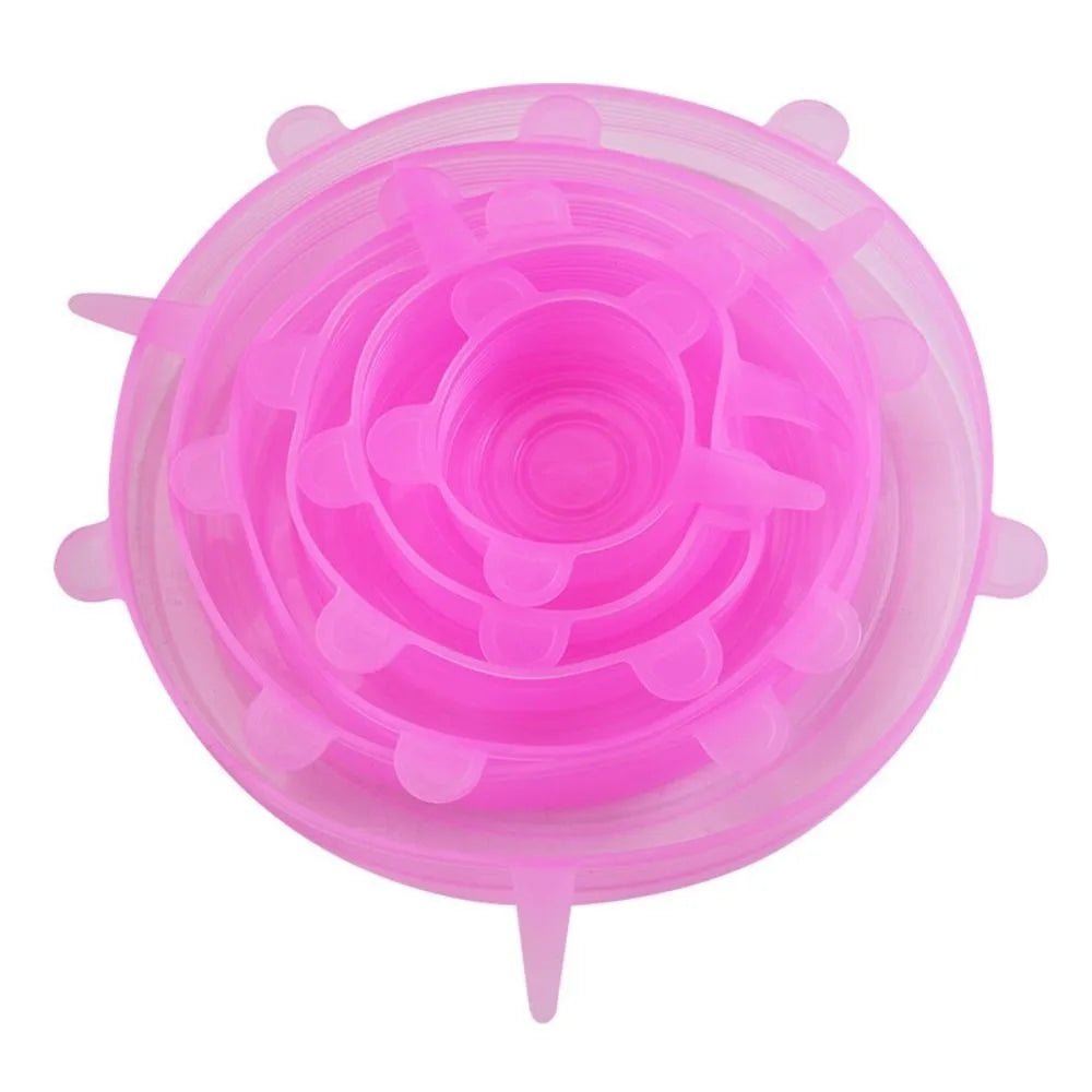 6PCS Useful Reusable Fresh-keeping Cover Non-slip Kitchen Gadgets Silicone Lids Stretch Microwave Lid - InspiredGrabs.com