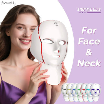 7 - Color Photon LED Facial Mask – Red Light Therapy for Face & Neck - InspiredGrabs.com