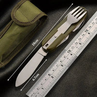 Thumbnail for 7 - in - 1 Stainless Steel Camping Cutlery Set – Foldable Outdoor Utensils - InspiredGrabs.com