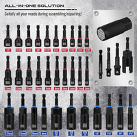 Thumbnail for 80 - Piece Magnetic Impact Nut Driver Set – Metric & SAE - InspiredGrabs.com