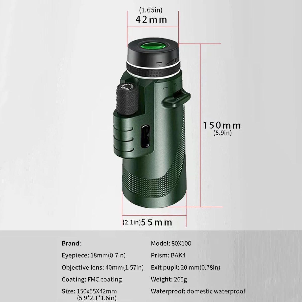 80x100 HD Monocular Telescope for Adventure Seekers - InspiredGrabs.com
