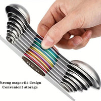 Thumbnail for 9-Piece Magnetic Measuring Spoon Set — Colorful Stainless Steel - InspiredGrabs.com