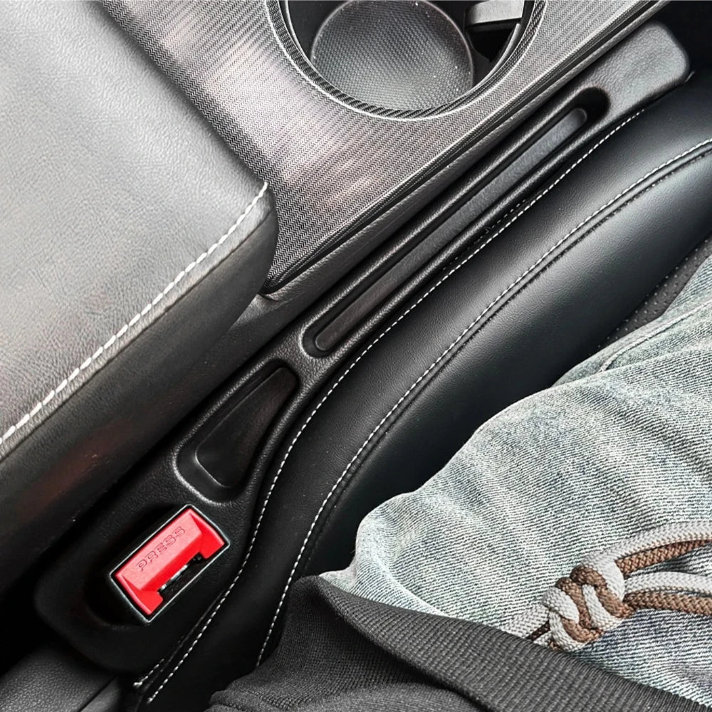 Soft-sided car seat gap organizer design