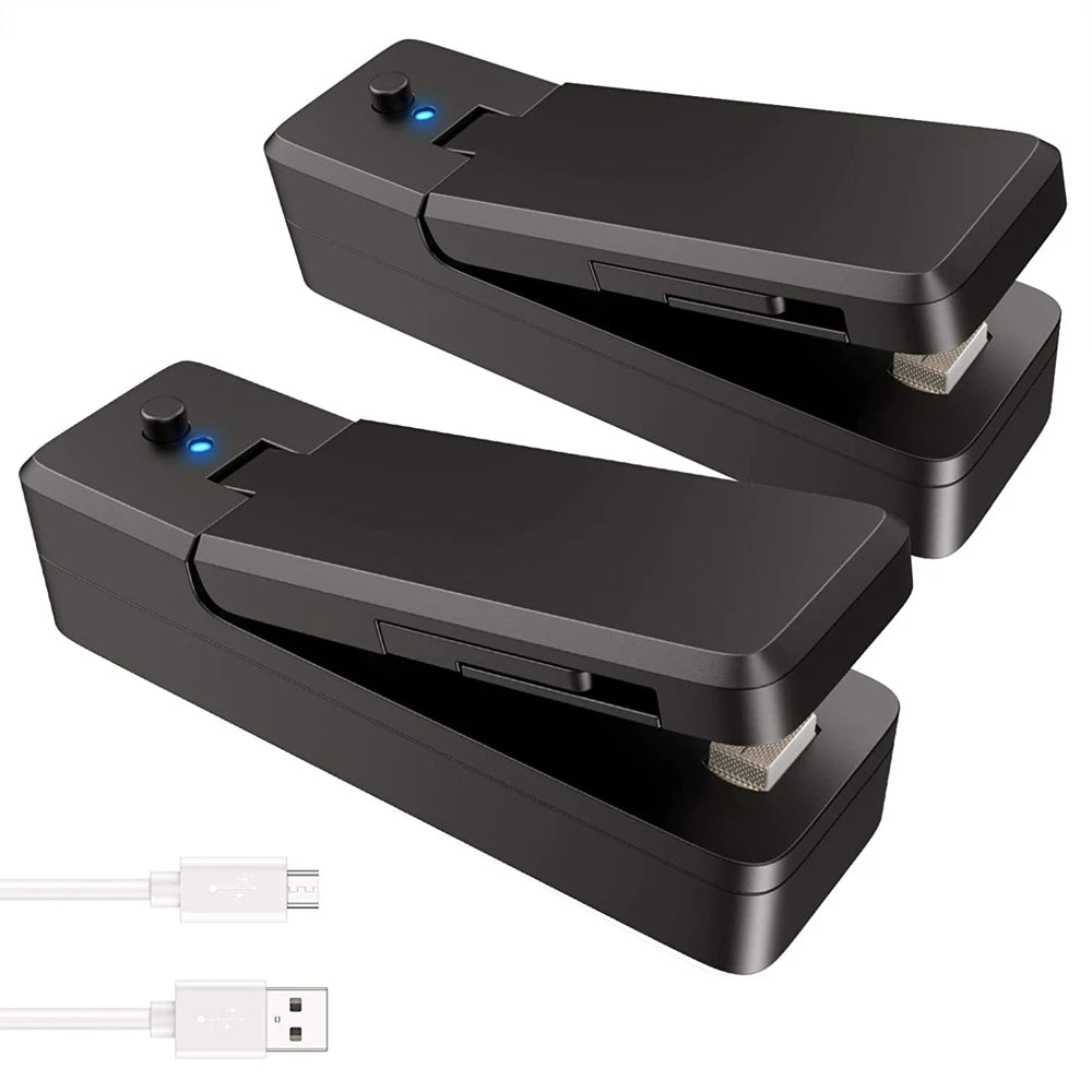 Black rechargeable mini bag sealer with cutter
