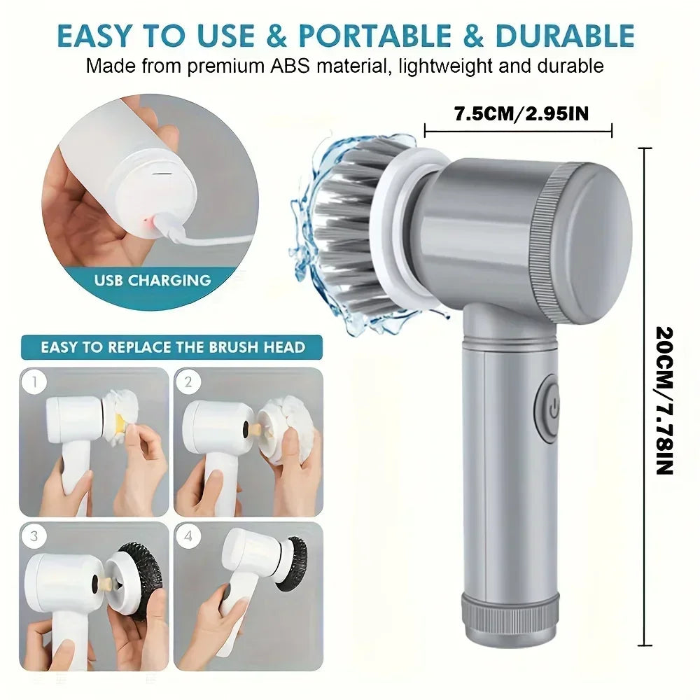 Grey and White cordless spin scrubber color options