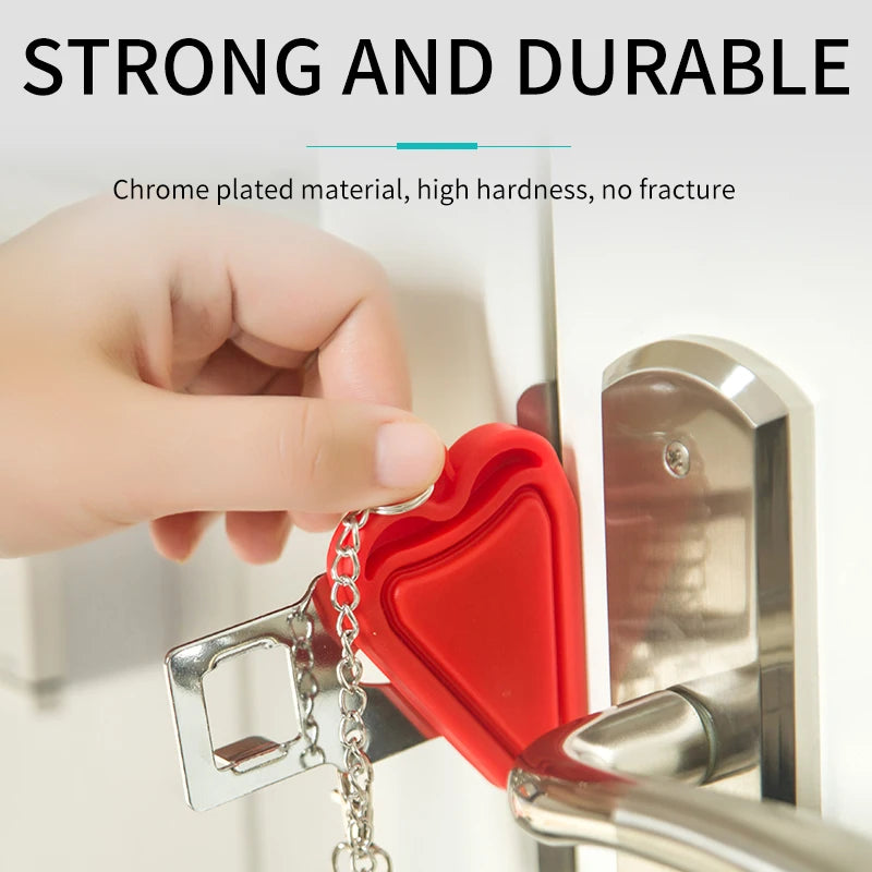 Portable interior travel door lock latch