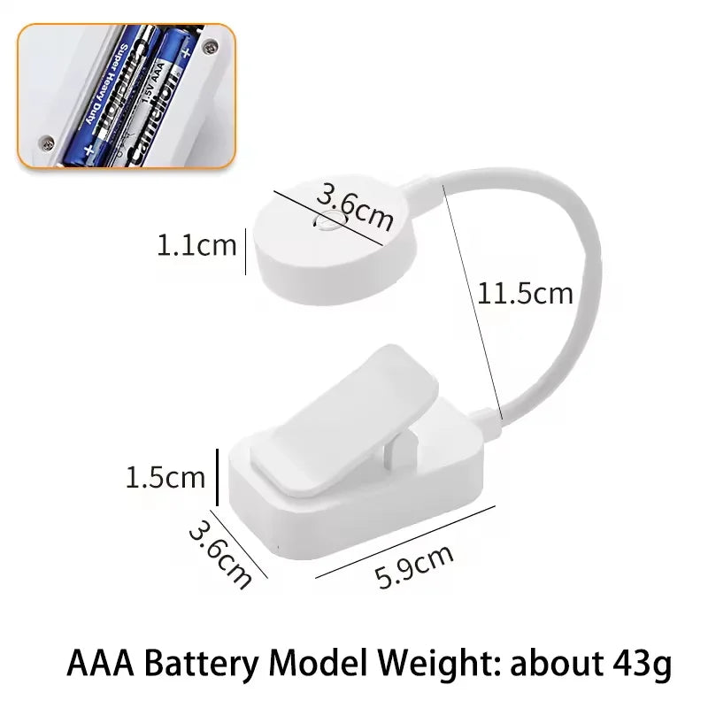 Portable white book light – alternate angle