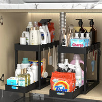 Thumbnail for Two-level cabinet storage organizer