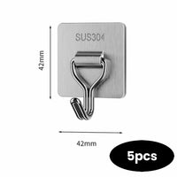Thumbnail for 50 × 32 mm self-adhesive stainless steel hook