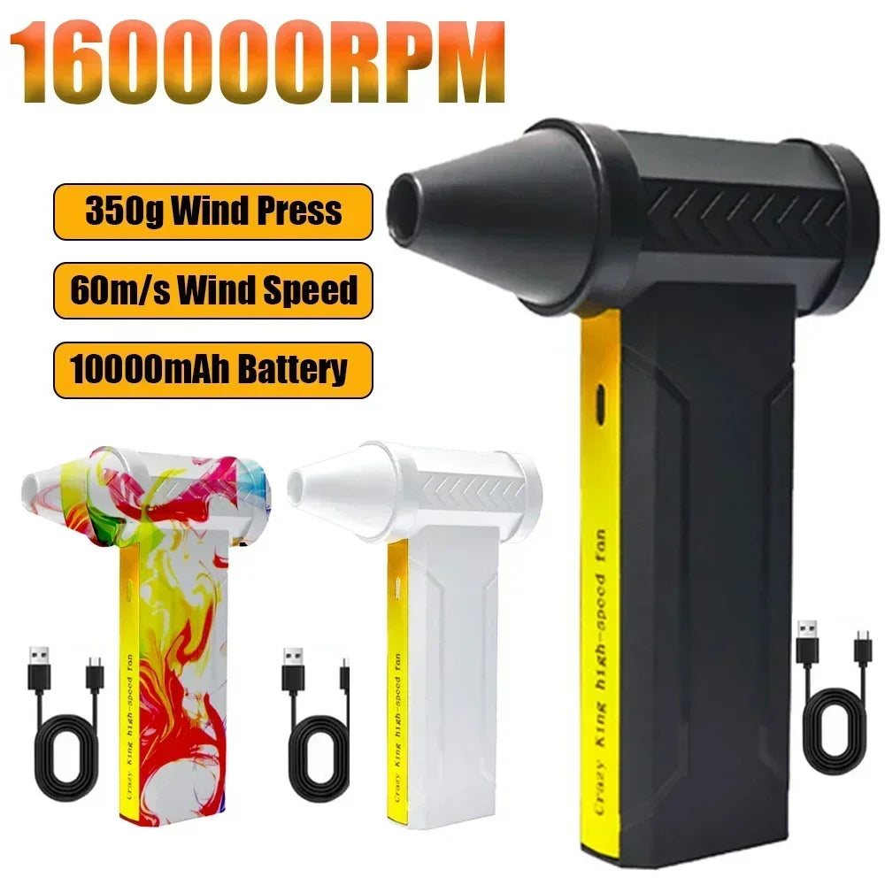 Black rechargeable turbo electric air duster