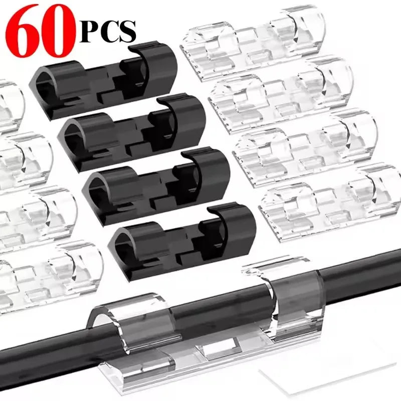 Self-adhesive cable organizer clips