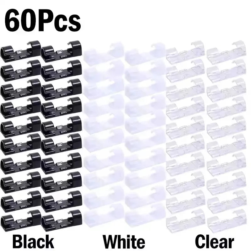 Cable management clips for smooth surfaces