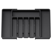 Thumbnail for Black expandable flatware drawer organizer