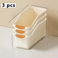 Thumbnail for Three orange-accented stackable storage bins