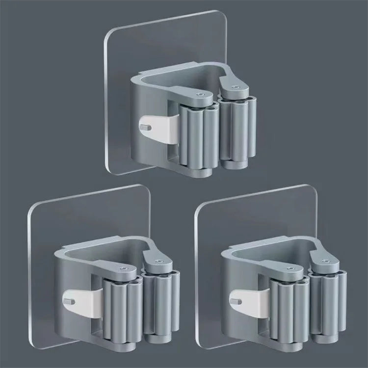 Three-piece grey adhesive mop holder pack