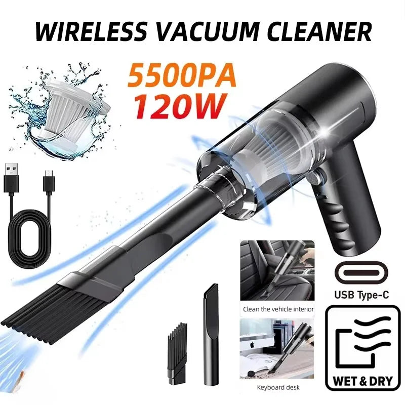 Handheld car vacuum with included nozzles