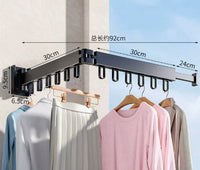 Thumbnail for Grey single-rod clothes rack – side view