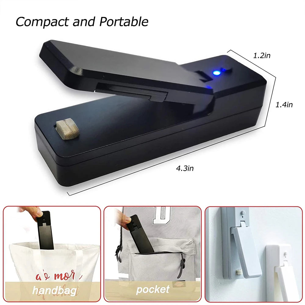 Black and white mini bag sealer options
