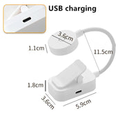 Thumbnail for White rechargeable clip-on LED reading light – front product view