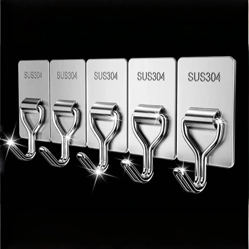 Self-adhesive 304 stainless steel towel hook