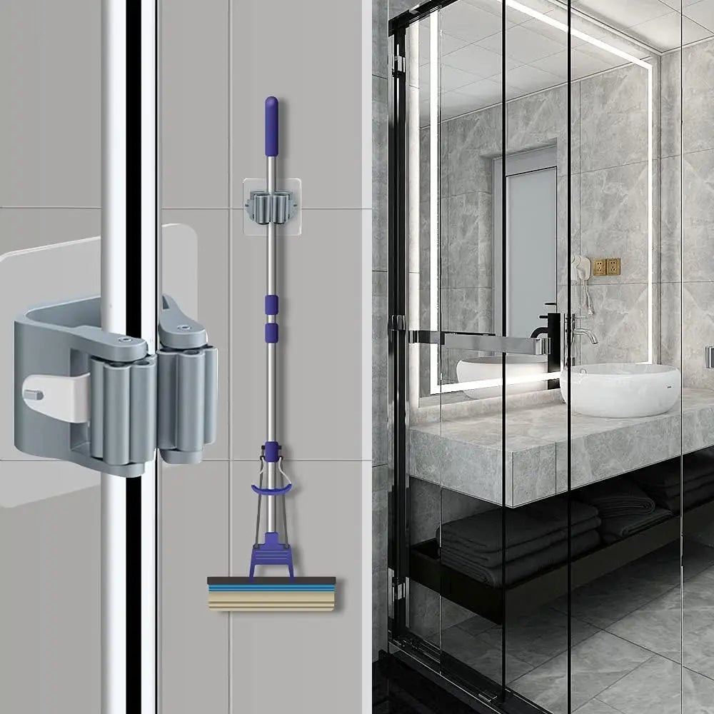 Adhesive Mop & Broom Holder – 1, 2 or 3 Pack - InspiredGrabs.com