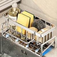 Thumbnail for Adhesive Stainless Steel Sink Caddy with Drain Tray - InspiredGrabs.com