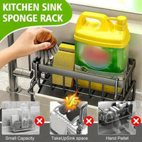 Thumbnail for Adhesive Stainless Steel Sink Caddy with Drain Tray - InspiredGrabs.com