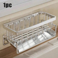 Thumbnail for Adhesive Stainless Steel Sink Caddy with Drain Tray - InspiredGrabs.com