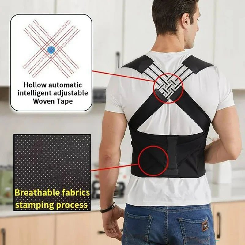 Adjustable Back Brace for Posture Support - InspiredGrabs.com