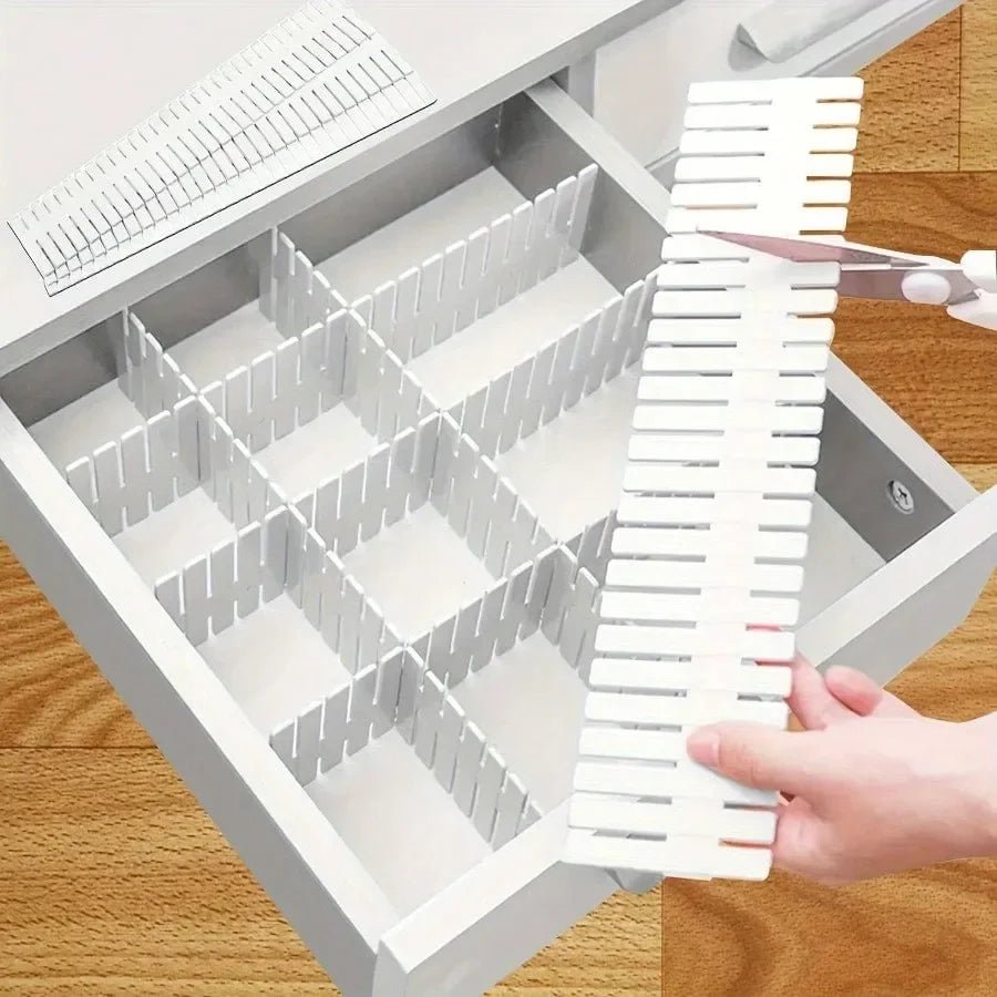 Adjustable Plastic Space separation tool Desk and Drawer Organizer Dividers PP Material Storage System for Office Dorm Home - InspiredGrabs.com